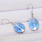 Opal Blue Platinum-Plated Drop Earrings | Tree of Life