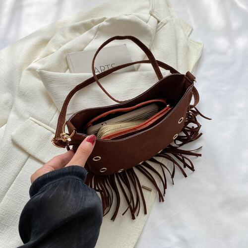 High-end Designer Fringe Detail Crossbody Bag