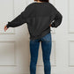 Exposed Seam Half Button Long Sleeve Sweatshirt