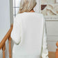 White Button Up V-Neck Long Sleeve Cardigan