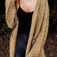 FULL SIZE Open Front Dropped Shoulder Cardigan with Pockets