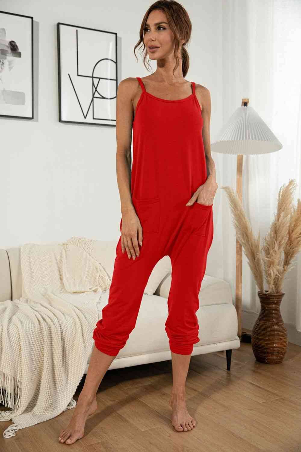 KenyaBay Spaghetti Strap Pocket Jumpsuit