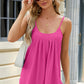 Eyelet Scoop Neck Ruched Cami
