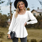 Full Size Puff Sleeve Pleated Blouse