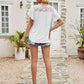 Lace Detail Round Neck Short Sleeve T-Shirt