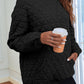 Quilted Long Sleeve Hoodie with Pocket