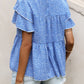 Women's Ditsy Floral Layered Flutter Sleeve Blouse