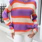 Color Block Round Neck Dropped Shoulder Sweater