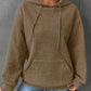 Full Size Textured Drawstring Drop Shoulder Hoodie