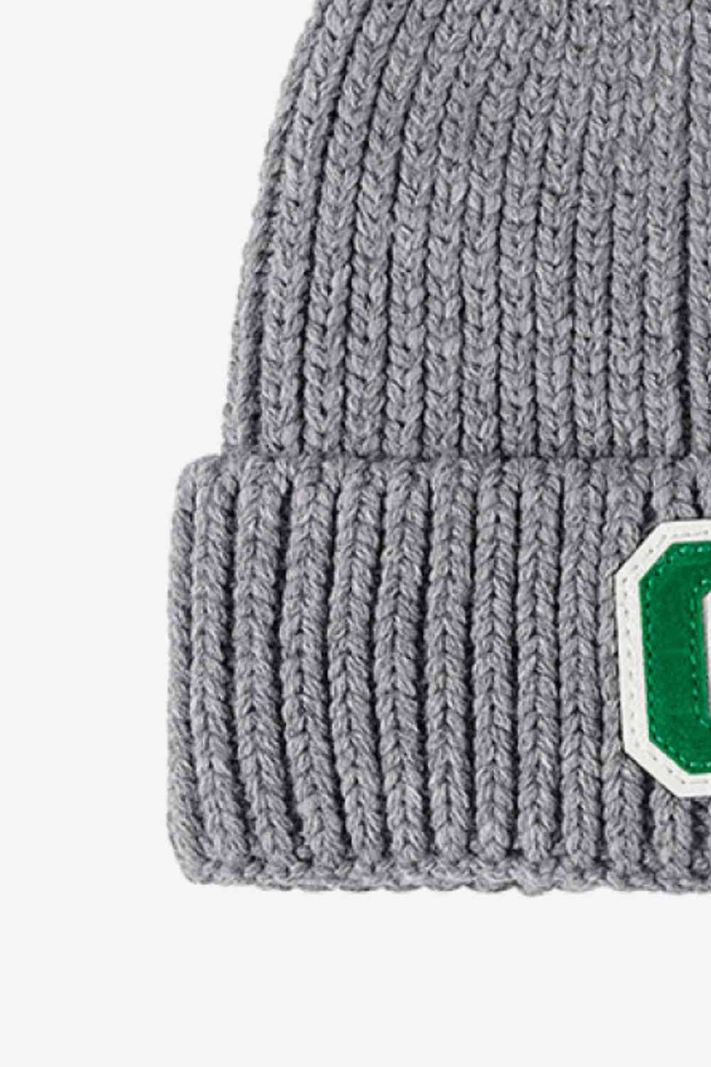 CHIC HATZ Letter C Patch Cuffed Beanie