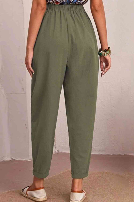SeaKnickers Elastic Waist Pocket Tapered Pants