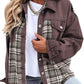 Plaid Button Up Dropped Shoulder Jacket