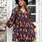 Women's Cressida Plus Size Floral V-Neck Balloon Sleeve Dress
