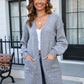 Sophia & Grace Open Front Dropped Shoulder Cardigan with Pocket