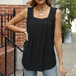 Full Size Eyelet Square Neck Tank