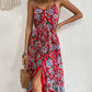 Women's Bohemian Decorative Button Spaghetti Strap Dress