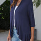 Open Front Ruffle Trim Cardigan