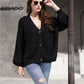Women's TrendiStyles Rib-Knit Balloon Sleeve Cardigan