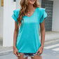 Full Size V-Neck Flutter Sleeve T-Shirt