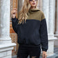 Pocketed Color Block Quarter Zip Hoodie