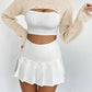 Full Size Distressed Long Sleeve Cropped Sweater