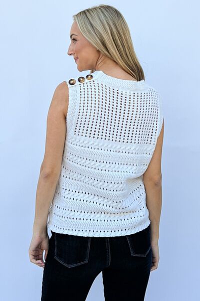 And The Why Hollowed Out Buttoned Tank *