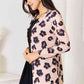 Double Take Printed Button Front Longline Cardigan