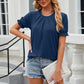 Round Neck Flounce Sleeve T-Shirt