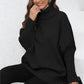 One Size Turtle Neck Long Sleeve Ribbed Sweater