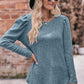 Round Neck Puff Sleeve Ribbed Top