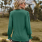 Full Size Notched Neck Flounce Sleeve Blouse