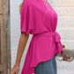 Tied Round Neck Half Sleeve Blouse