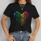 Heart Round Neck Short Sleeve T-Shirt