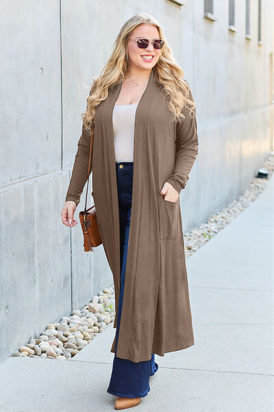 Basic Bae Full Size Open Front Long Sleeve Cover Up Cardigan