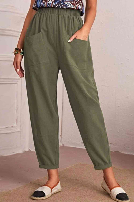 SeaKnickers Elastic Waist Pocket Tapered Pants