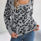 BodaciousBabe Leopard Buttoned Square Neck Sweater