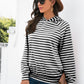 Horizontal Stripe Raglan Sleeve Hoodie