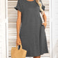 Round Neck Flounce Sleeve Dress with Pockets