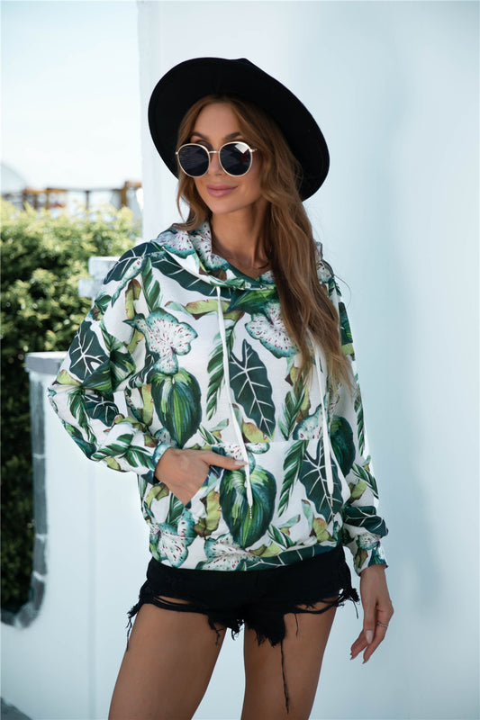 BLAZIN' BEAUTY Printed Dropped Shoulder Hoodie