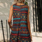 FULL SIZE Printed Round Neck Sleeveless Dress with Pockets