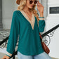 V-Neck Long Sleeve Blouse