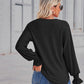 V-Neck Eyelet Flounce Sleeve Blouse