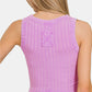 Zenana Ribbed Round Neck Cropped Tank - Brand Zenana