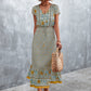 Full Size V-Neck Short Sleeve Printed Maxi Dress
