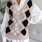 Plaid V-Neck Sweater Vest