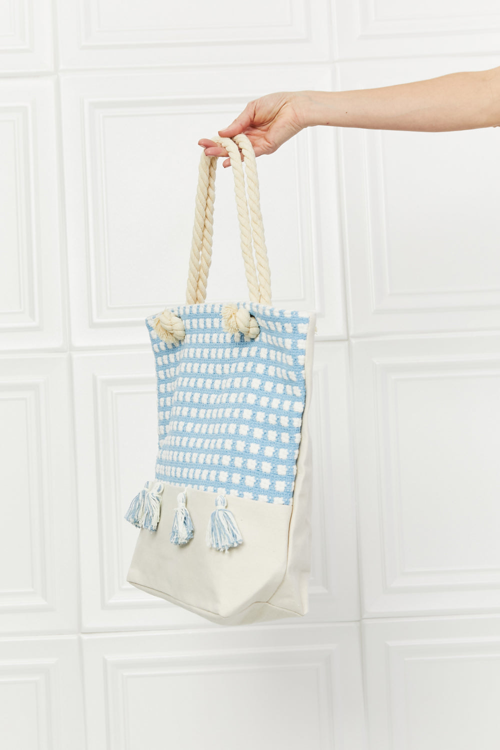 Justin Taylor Picnic Date Tassle Tote Bag *
