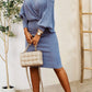 Ruched Lantern Sleeve Dress