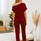 Round Neck Top and Pants Lounge Set