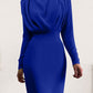Ruched Turtleneck Long Sleeve Dress