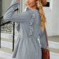 Ruffled Round Neck Balloon Sleeve Blouse